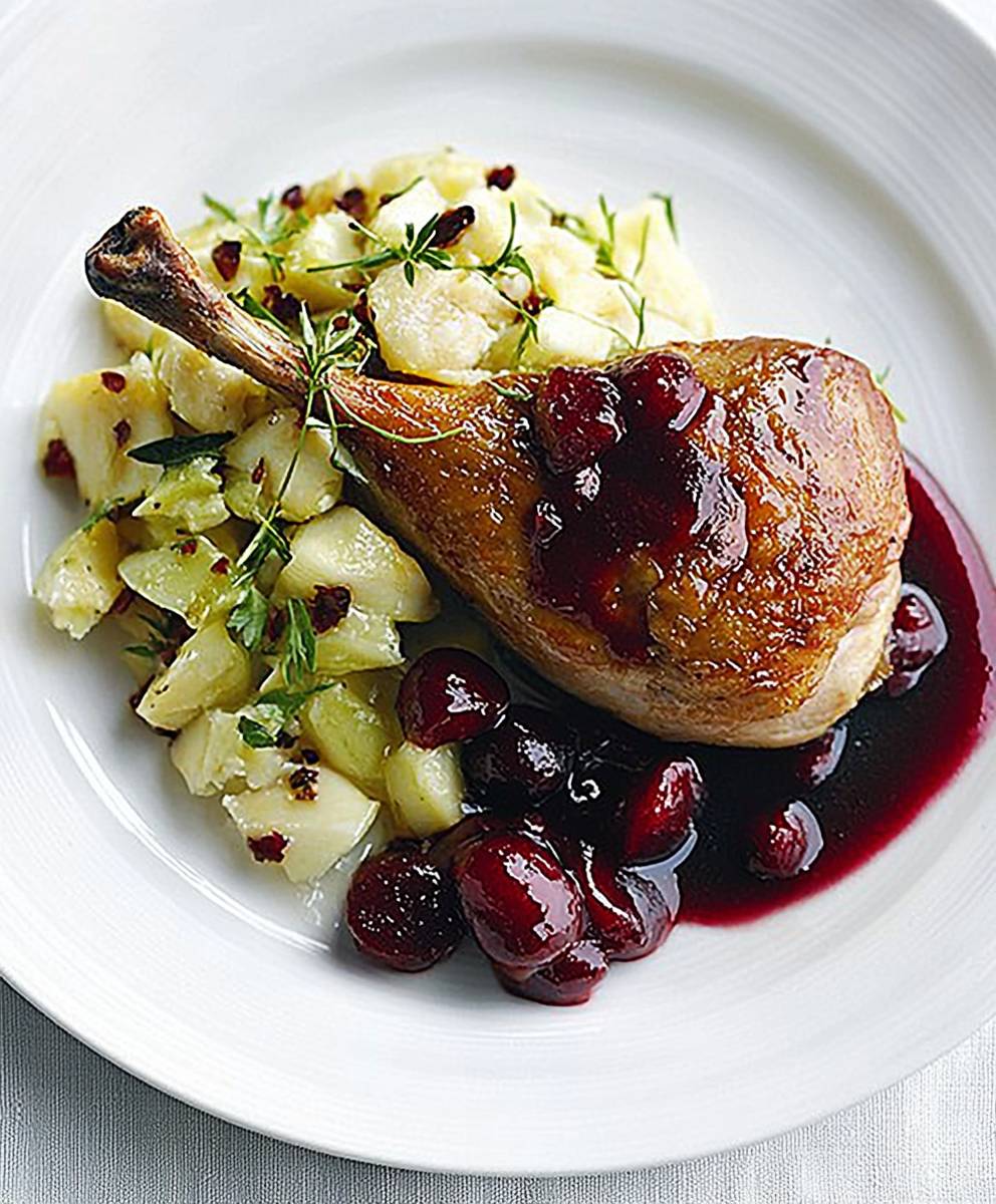 Duck Confit Cherry Sauce