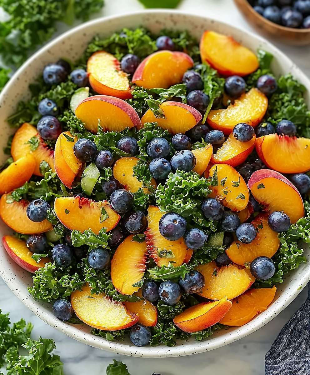Peach Blueberry Kale Salad