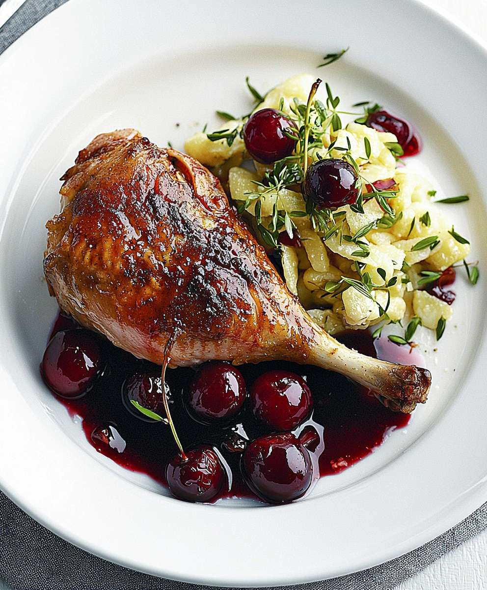 Duck Confit Cherry Sauce