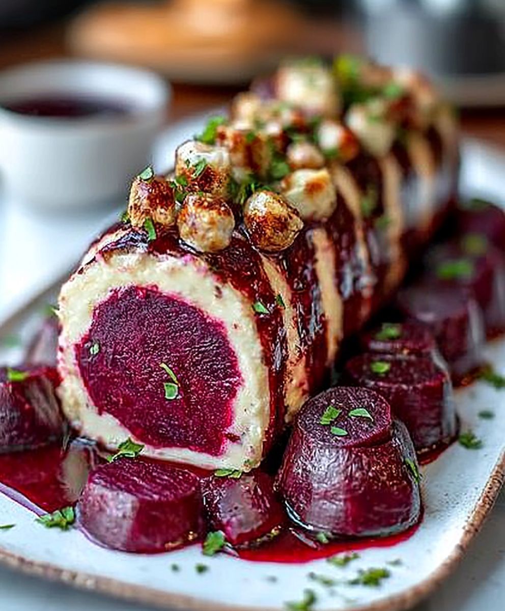 Roasted Beet Goat Cheese Log