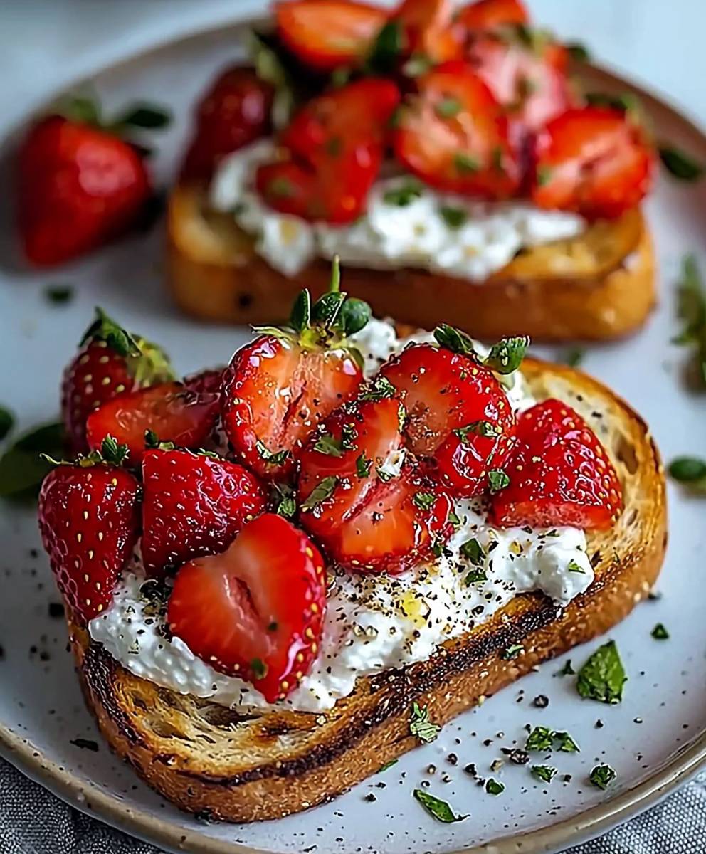 Roasted Strawberry Ricotta Toast