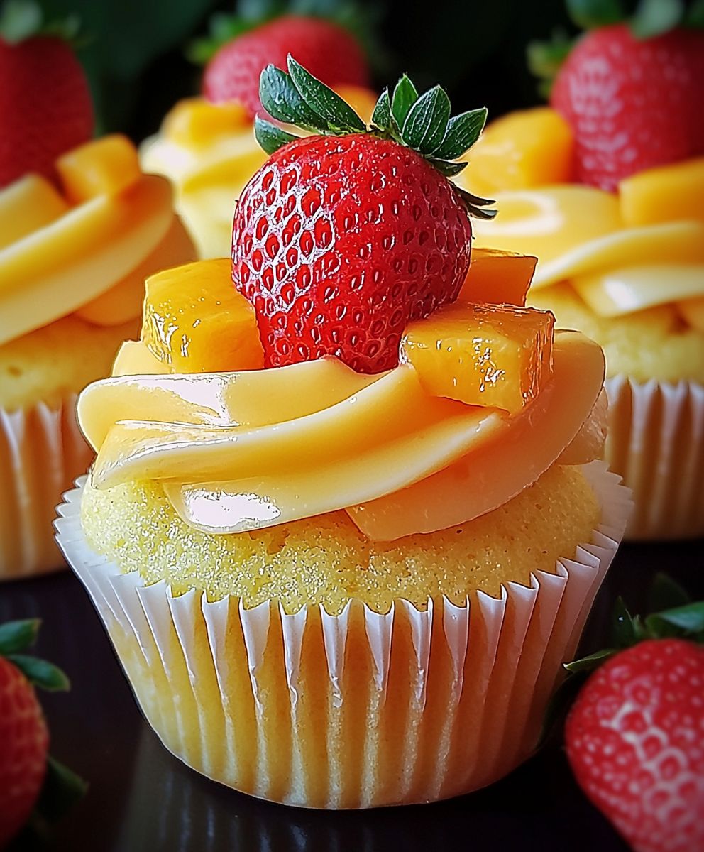 Strawberry Mango Cupcakes