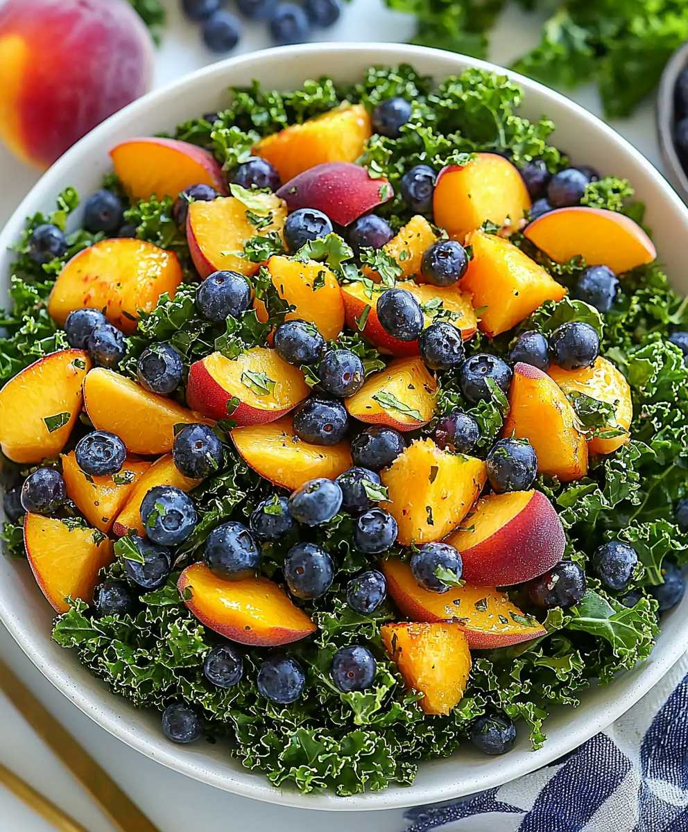 Peach Blueberry Kale Salad