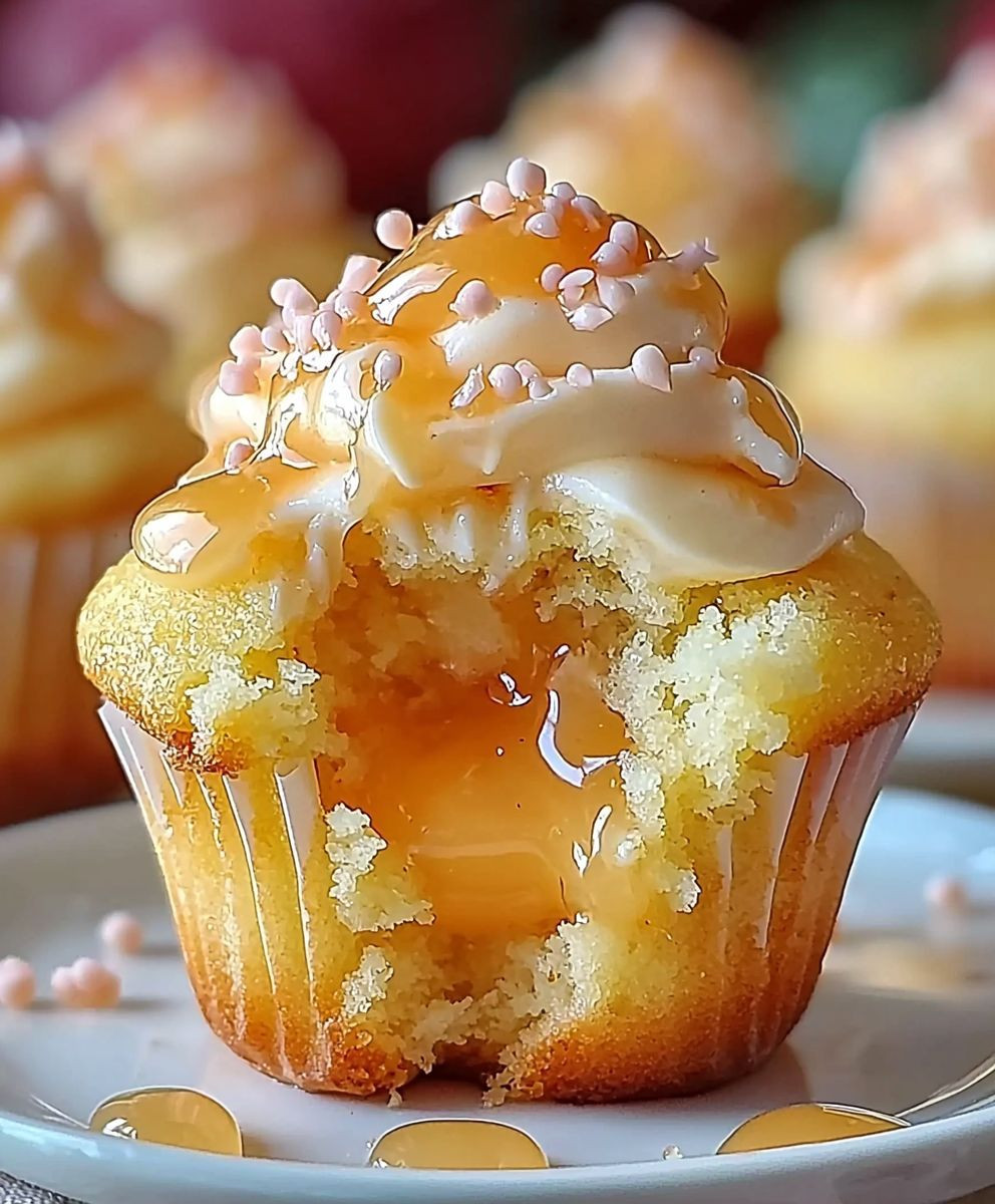 Honey Peach Cream Cheese Cupcakes