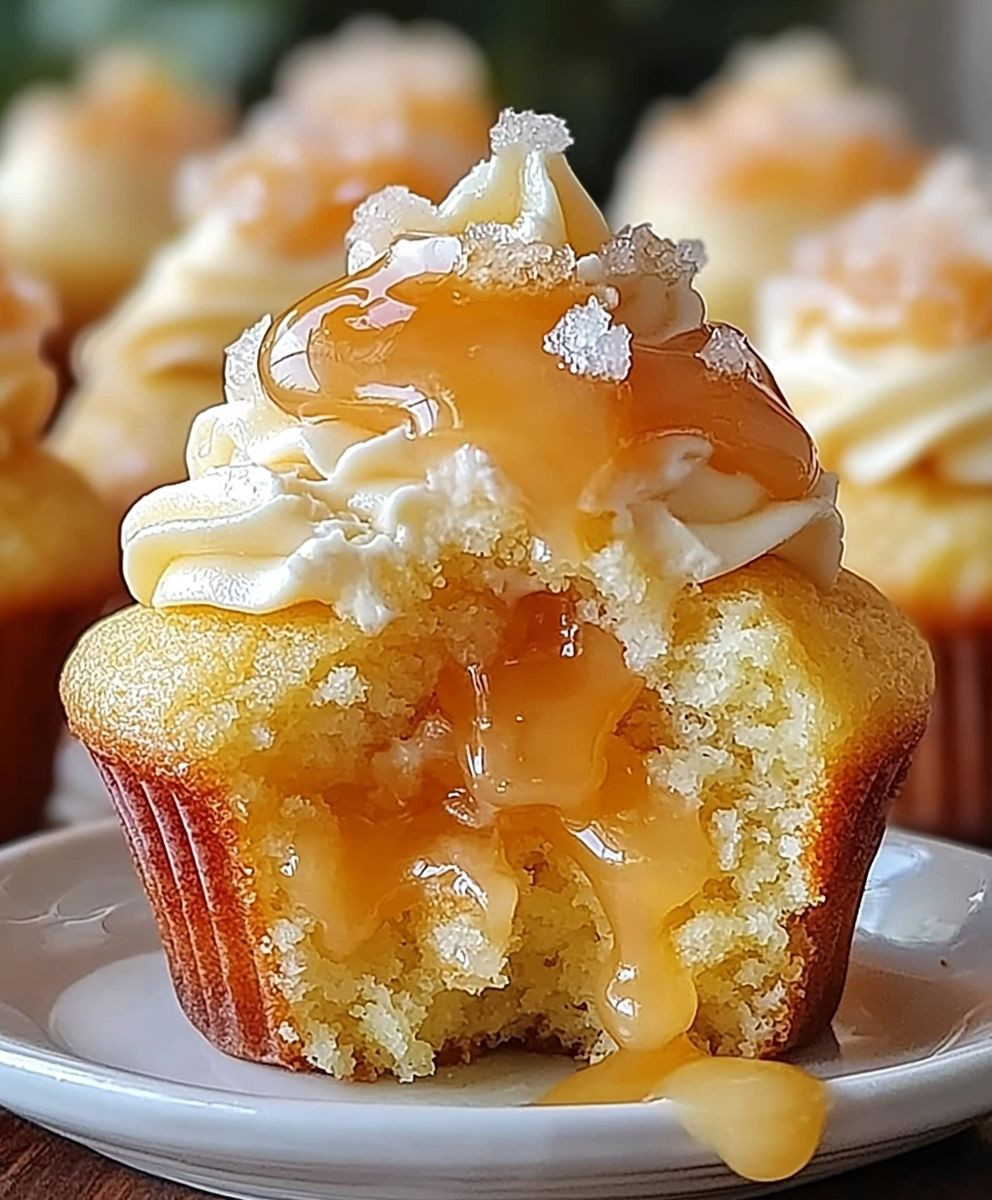 Honey Peach Cream Cheese Cupcakes